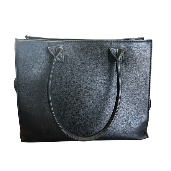 Wrangler Whipstitch Tote Bag Large Black Vegan Leather Sholder Bag or Crossbody - Picture 4 of 11